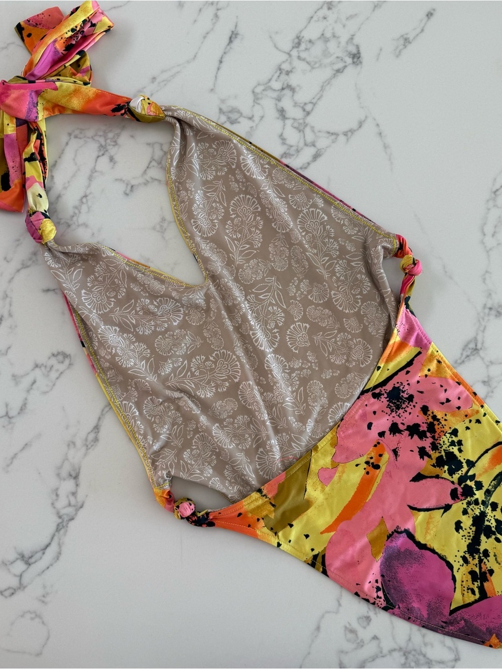 Free People free-est Sharon Printed One-Piece - Tropical Fruit - Size Medium - Picture 3 of 9